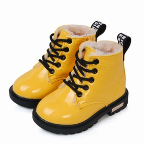 Size 13 Wide Snow Boots 2017 New Winter Children Shoes PU Leather Waterproof Martin Boots Kids Snow Boots Brand Girls Boys Rubber Boots Fashion Sneakers