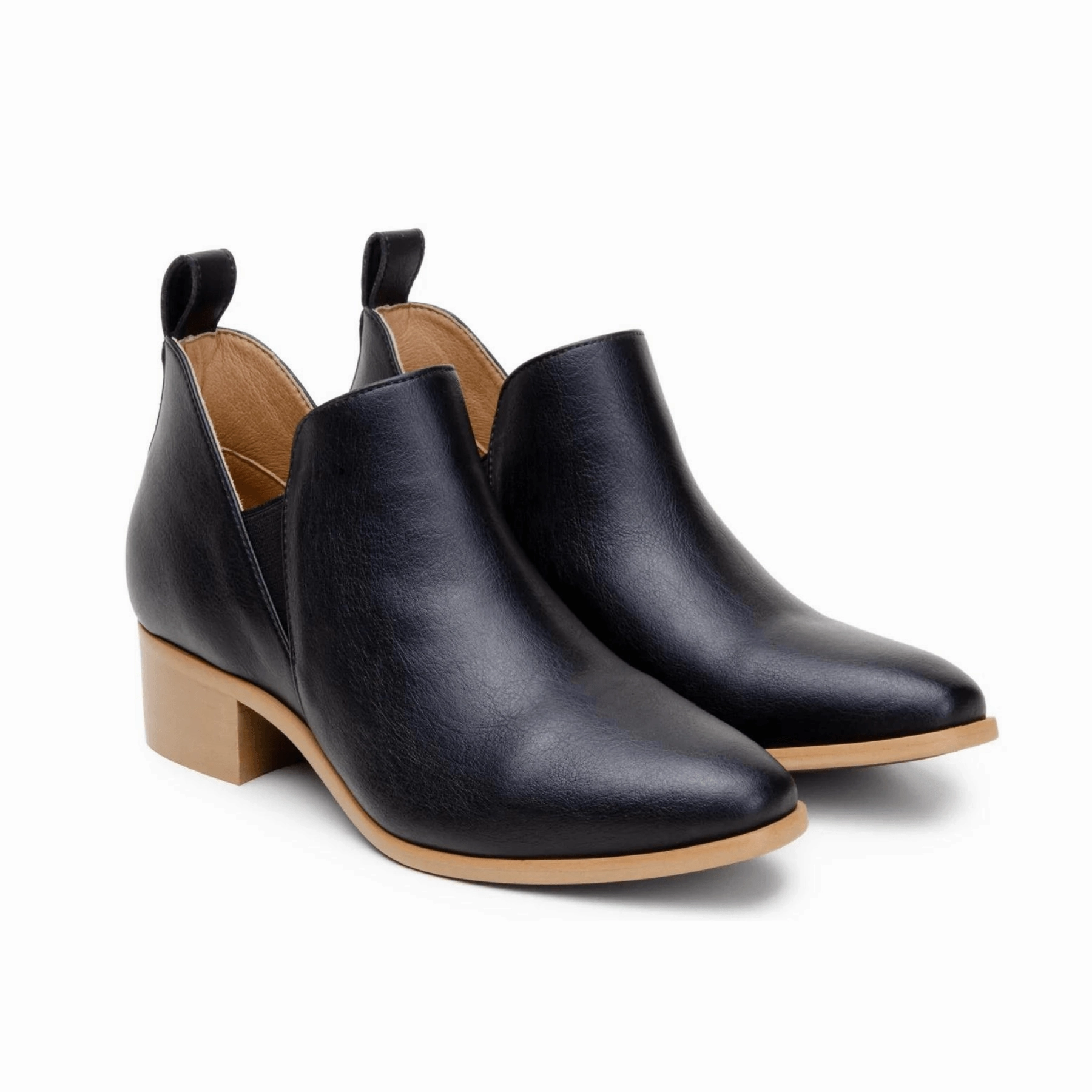 'Frankie' vegan leather pull-on bootie by Zette Shoes - black Chelsea Boots Zalando