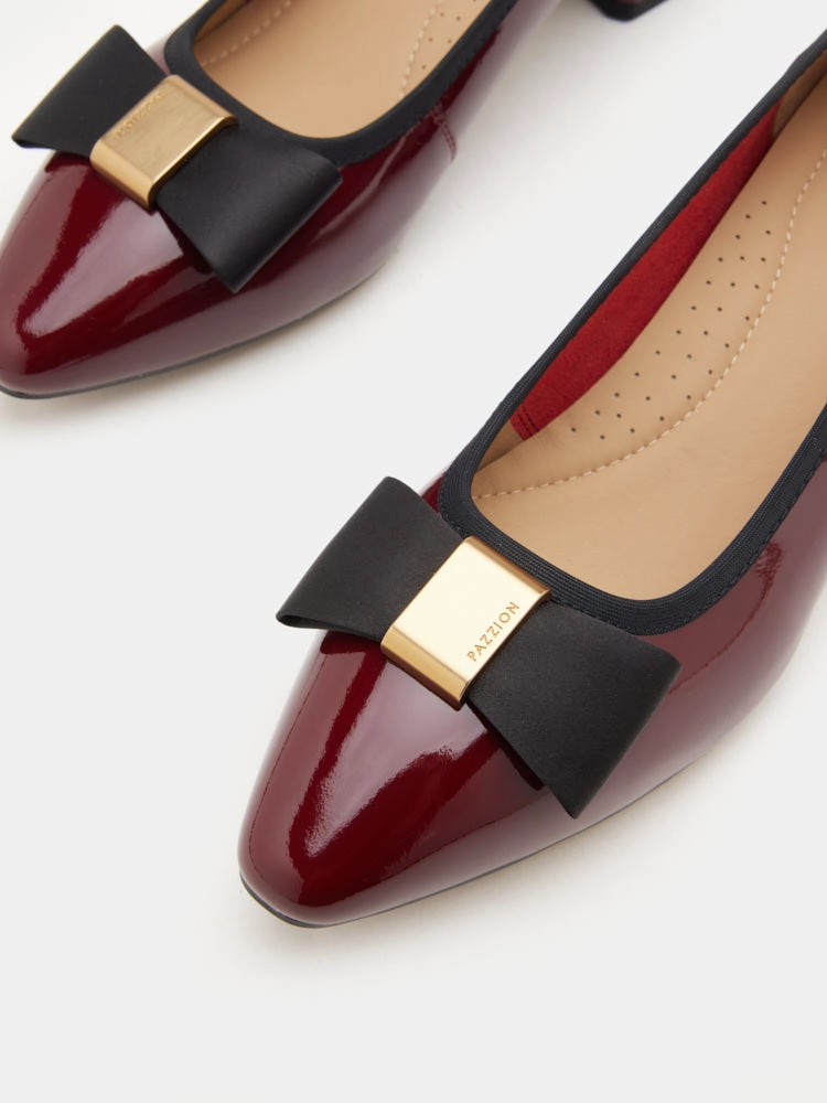 Sparkly Heels [SALE]Berkely Bow-Embellished Patent Leather Heels