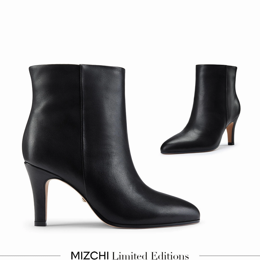 *TANYA - black leather ankle boots