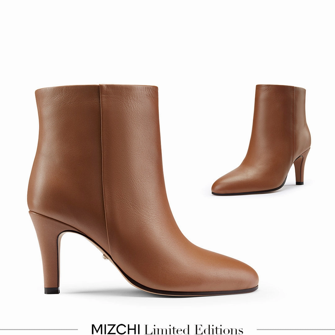 Leather Lug *TANYA - brown leather ankle boots