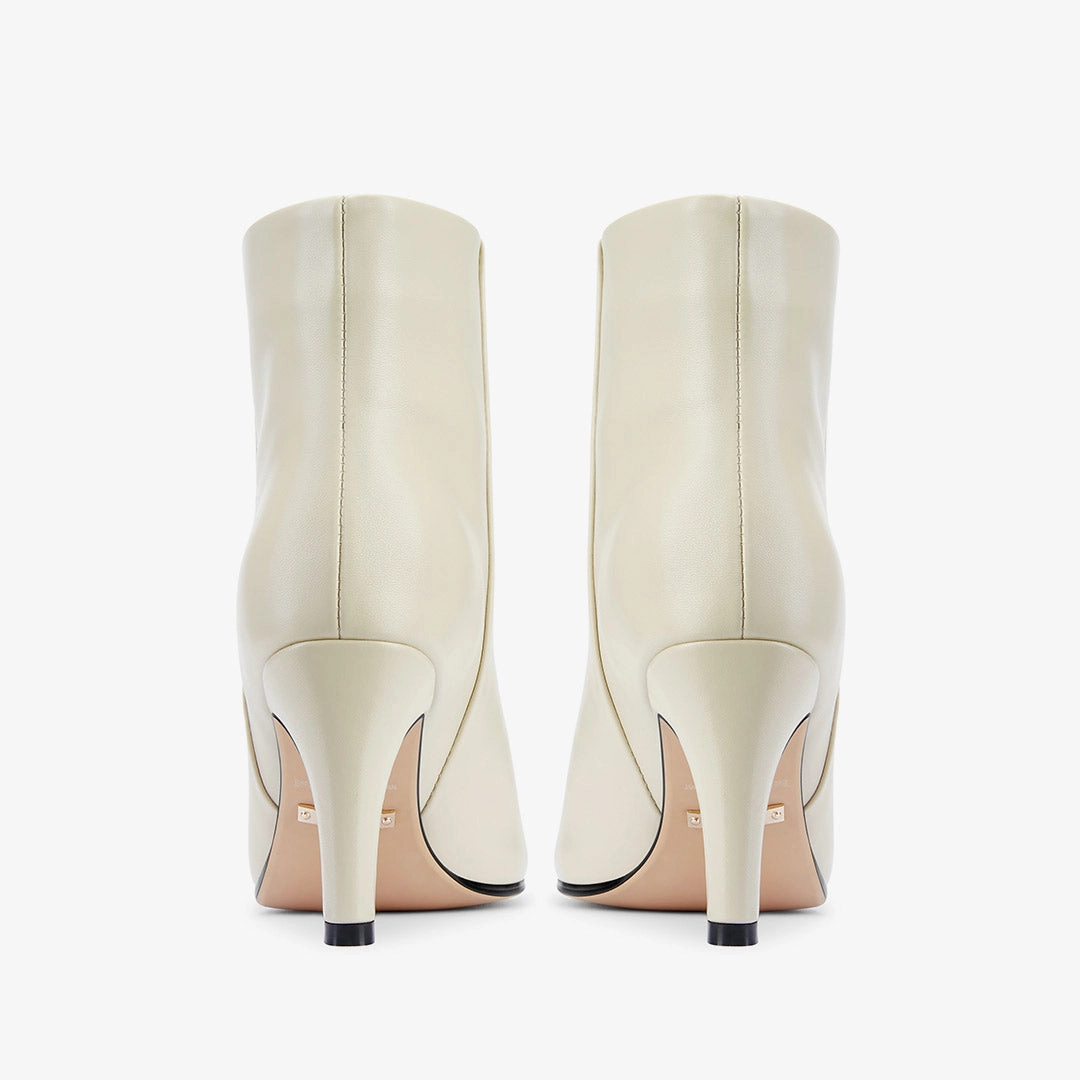 *TANYA - ivory leather ankle boots