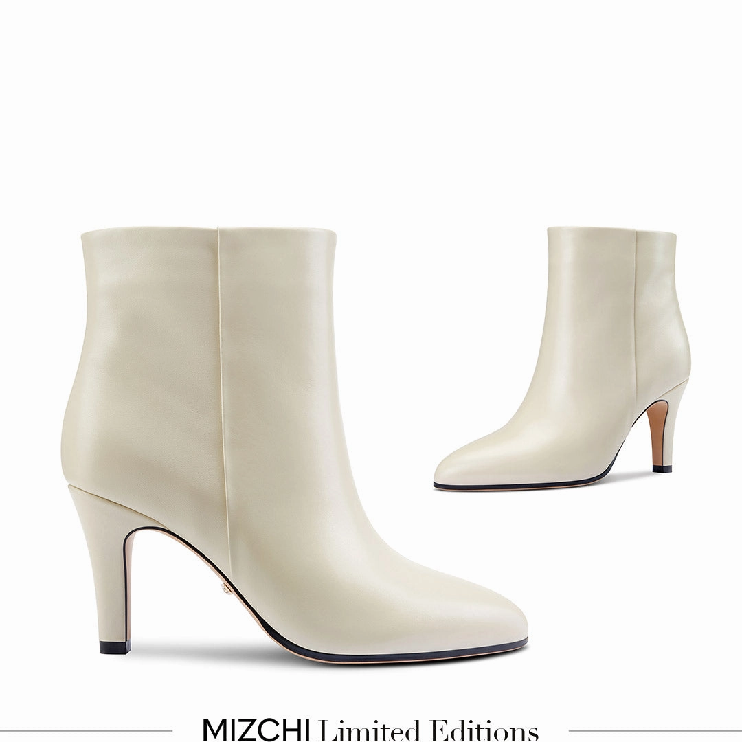 *TANYA - ivory leather ankle boots Ankle Dress Boots