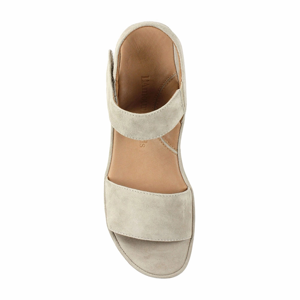 Abrilla Sandal - Taupe Kid Suede Deals On Sandals