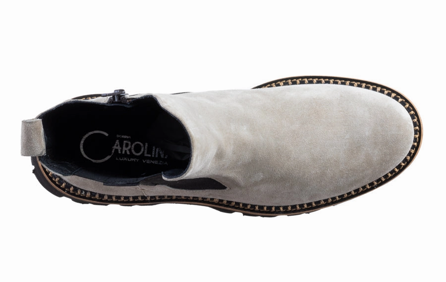 Don Kensington Taupe Fur Ankle Boots Heeled