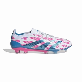 adidas Predator Elite FG Firm Ground Soccer Cleat - FTWhite/ Solar Blue/ Solar Pink Tiempo Elite Soccer Cleats