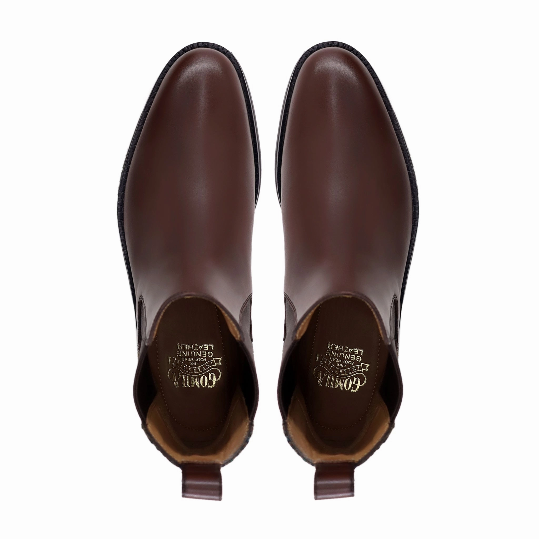 Shiny Chelsea Boots Aidon - Men's Brown Calf Leather and Harris Tweed Chelsea Boot