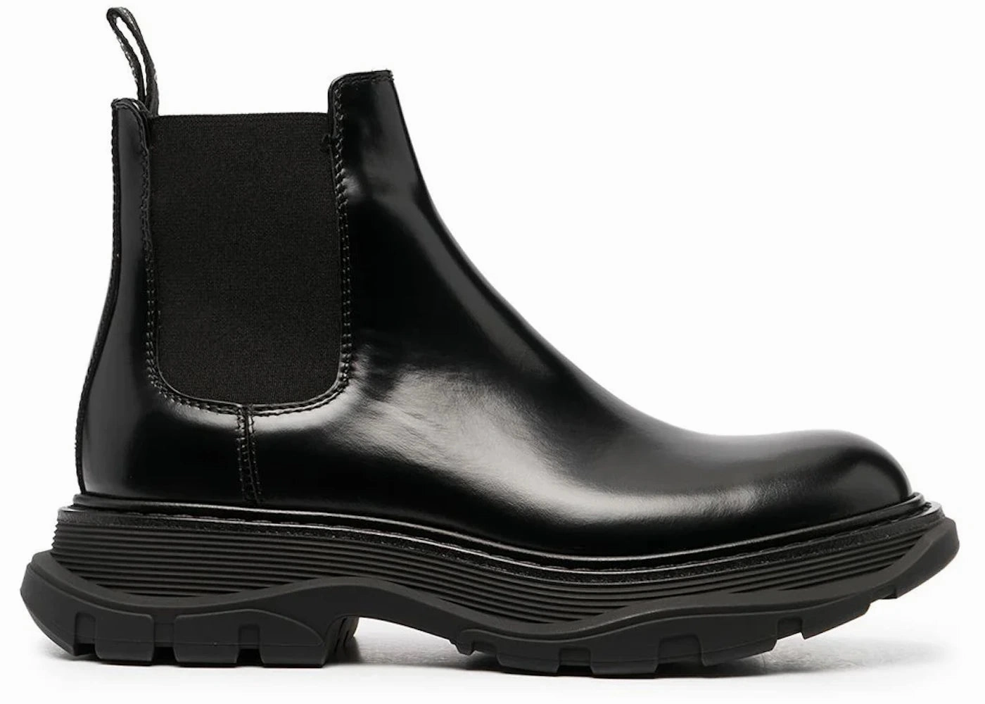 Alexander Mcqueen Chunky Sole Chelsea Boots Black (Women'S) Alligator Chelsea Boots
