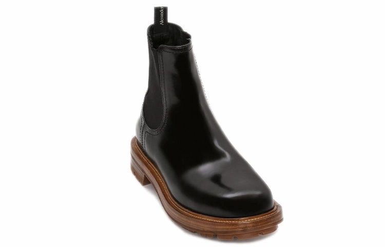Alexander Mcqueen Leather Chelsea Boots Black Brown Griffin Plaza Chelsea Boots