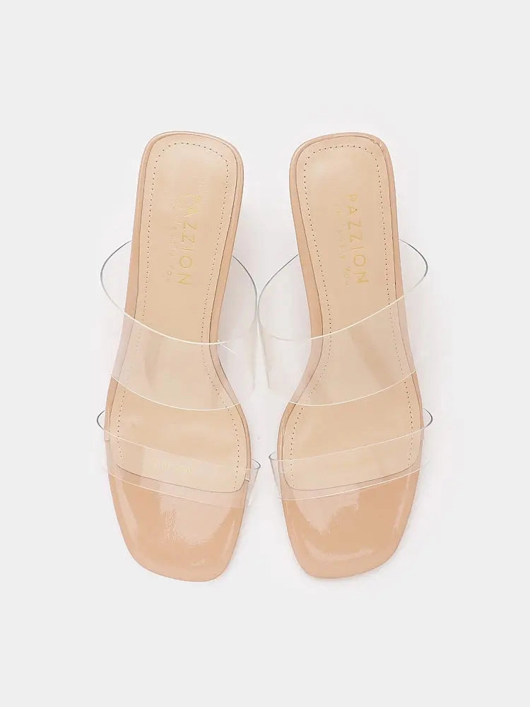 High Heels Pretty Little Thing Alexandra Neutral Clear Strap Heels