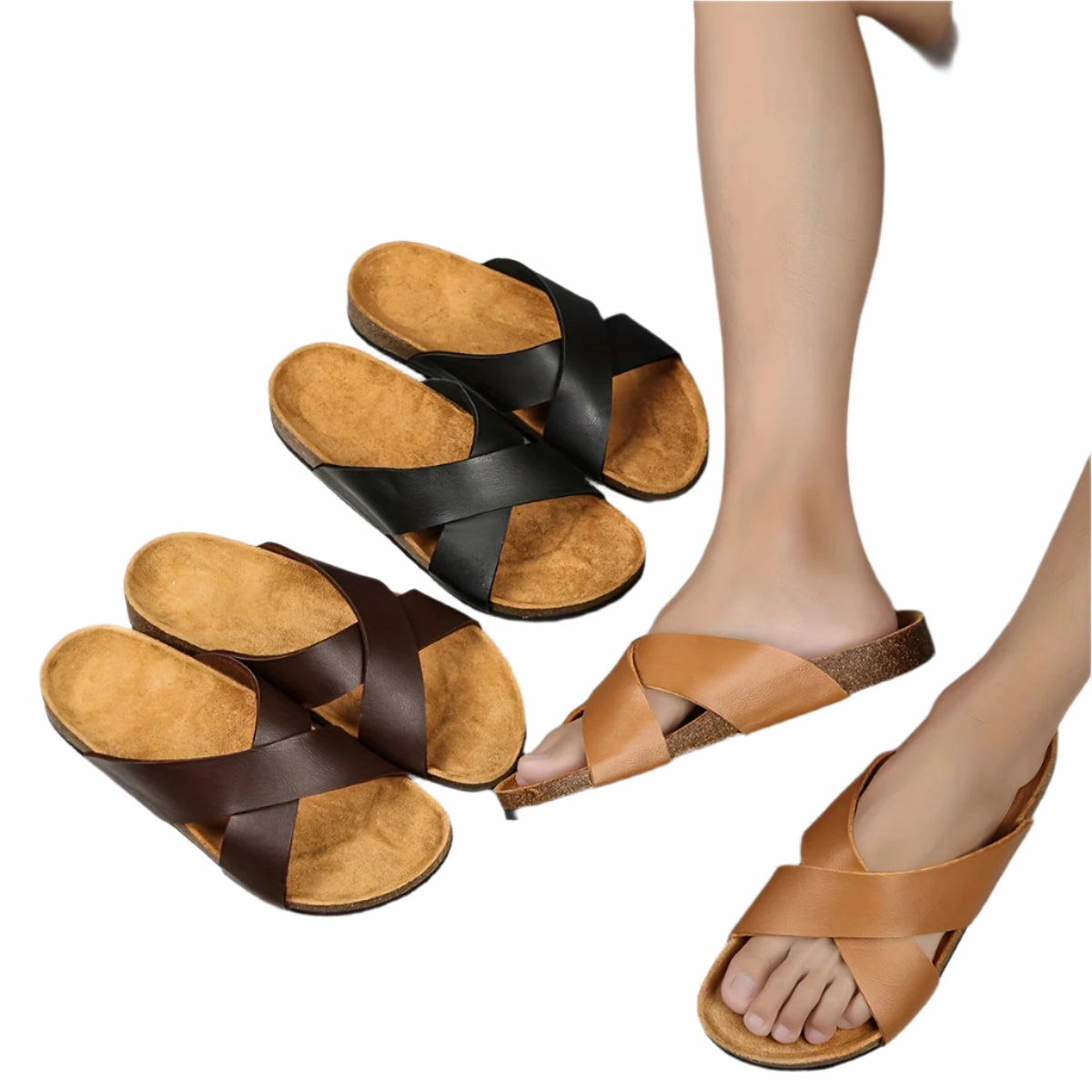 All Season Unisex Comfy Cork Slides Cross Strap Slides Hocus Pocus Slippers