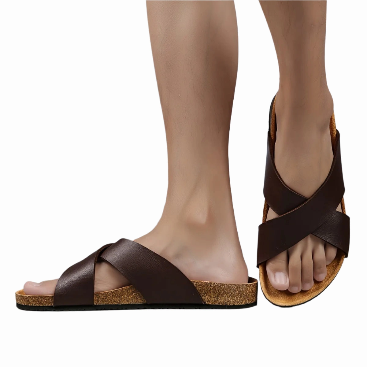 All Season Unisex Comfy Cork Slides Cross Strap Slides Mou Eskimo Slippers