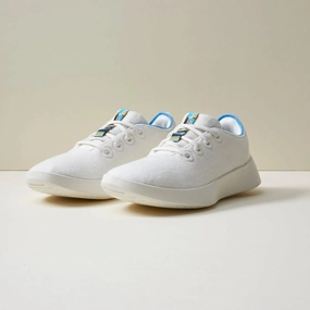 Running Shoes V2k Allbirds Wool Runners Go - Natural White/NZ Blue (Natural White Sole)