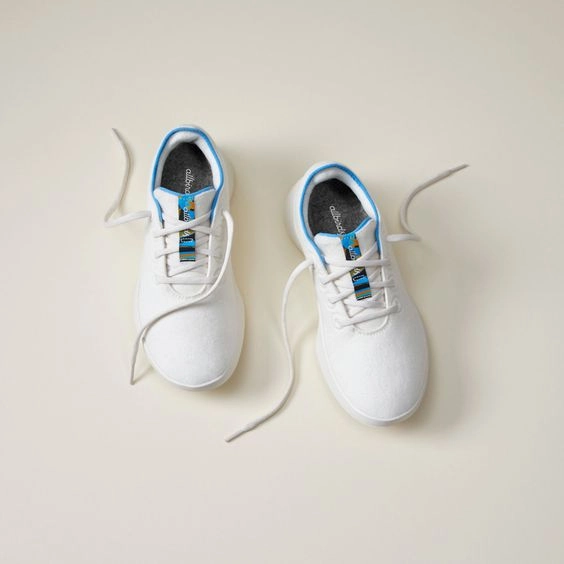 Allbirds Wool Runners Go - Natural White/NZ Blue (Natural White Sole) Best Running Shoes For High Arch