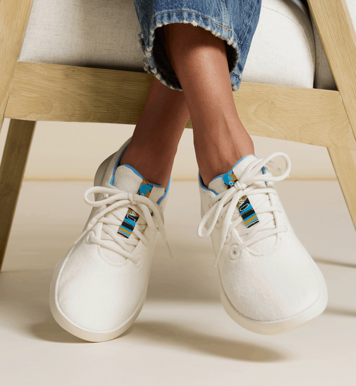 Allbirds Wool Runners Go - Natural White/NZ Blue (Natural White Sole) Running Shoe Store Houston