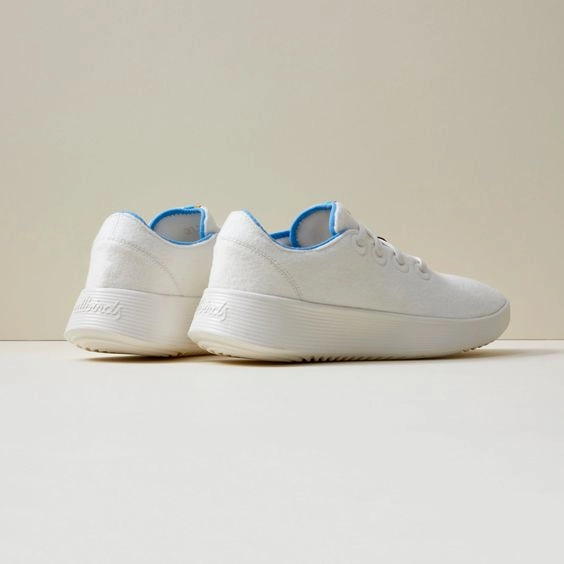 Running Shoes With Carbon Fiber Plate Allbirds Wool Runners Go - Natural White/NZ Blue (Natural White Sole)