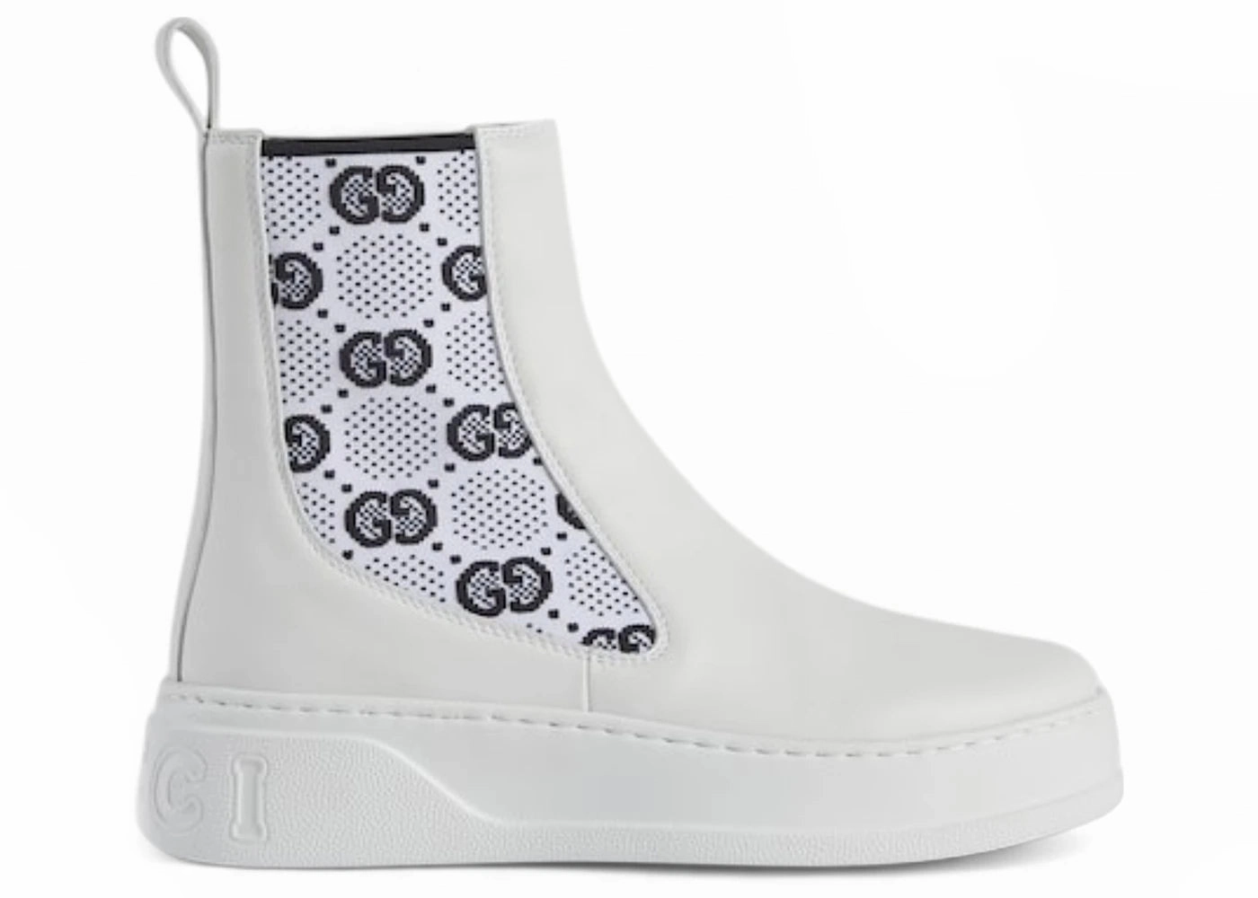 Chelsea Boots With Grip Gucci Gg Jersey Chelsea Boots White (Women'S)