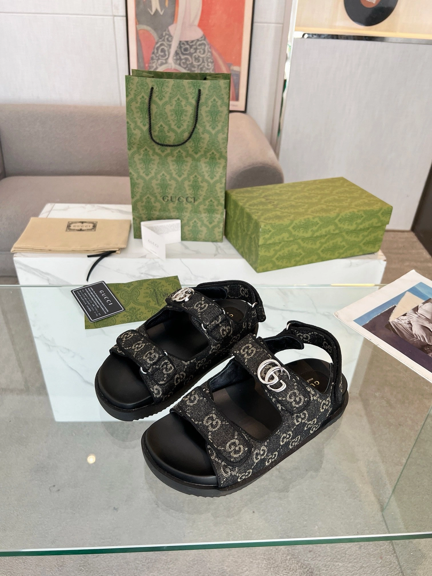 SE1338 Women's Double G Sandal / Size5-11 Flat Dance Shoes