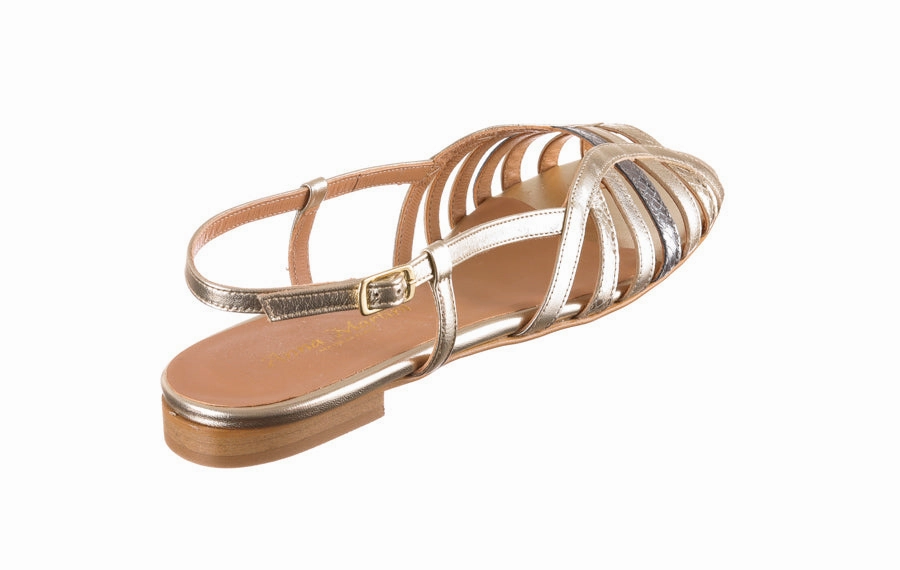 Tiger Print Flat Shoes Am Poppy Metallic