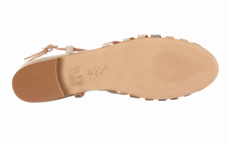 Ladies Flat Suede Shoes Am Poppy Metallic