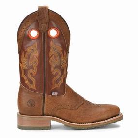 Cowboy Work Boots Steel Toe Mickey 12 Inch Embroidered Slip Resistant Steel Toe Work Boots