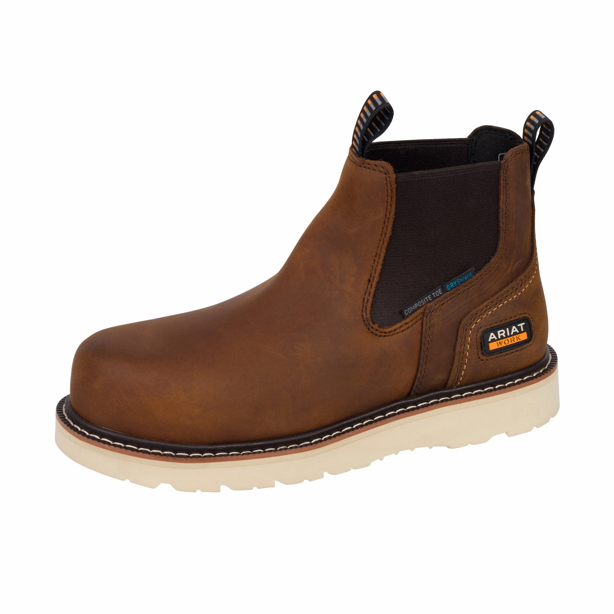 Ariat Rebar Wedge Chelsea H2O Composite Toe Distressed Brown