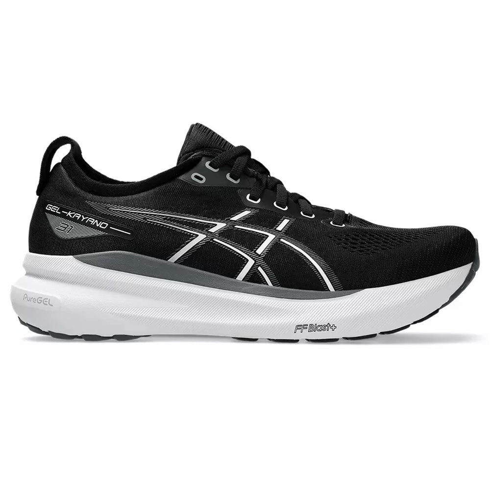 Men's Asics Gel-Kayano 31, Black/White, 9.5 D Medium Most Cushioned Asics Running Shoes