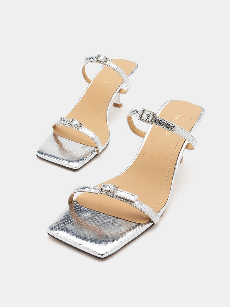 Two Strap High Heels Augusta Buckled Strap Heel Sandals