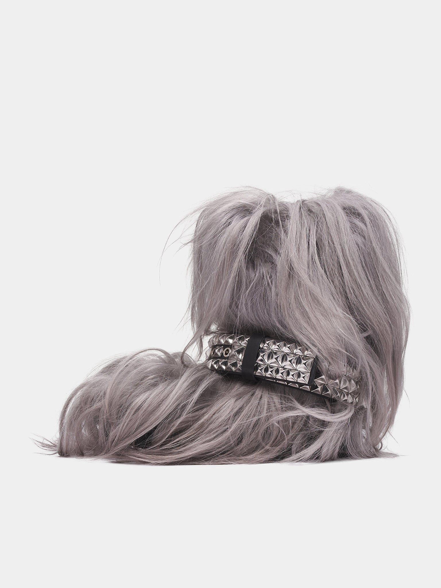 Paisley Chelsea Boots Grey Goat Fur Play Boots (PLAY-BOOTS-PEROXIDE)