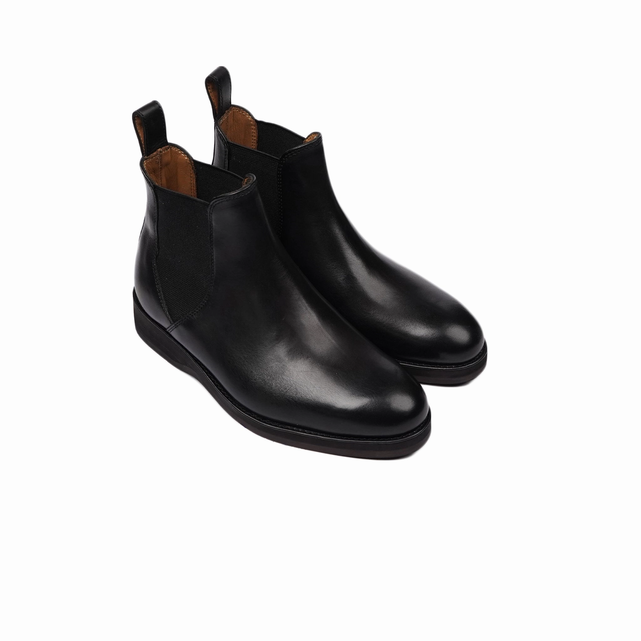 Aveiro - Kid's Black Calf Leather Chelsea Boot (5-12 Years Old) Chelsea Boots Metal Tip
