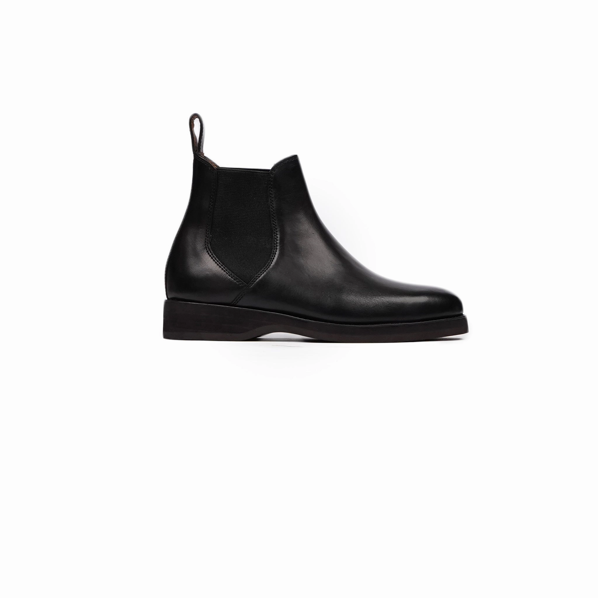 Aveiro - Kid's Black Calf Leather Chelsea Boot (5-12 Years Old) Wide Fit Platform Chelsea Boots