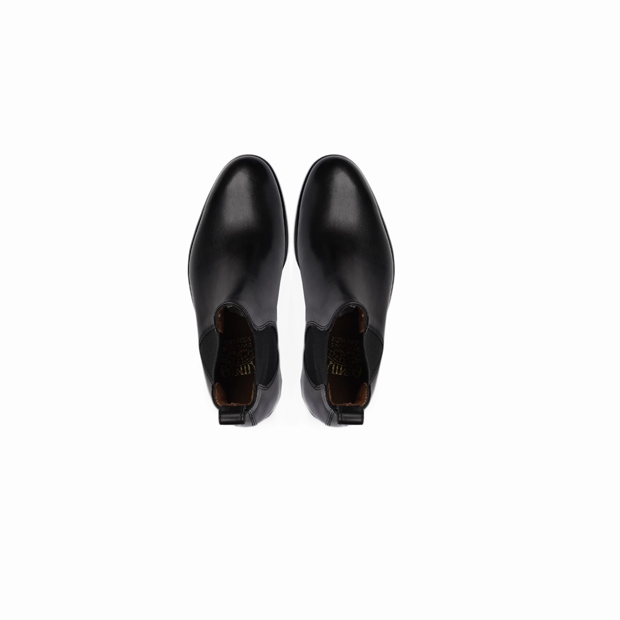 Aveiro - Kid's Black Calf Leather Chelsea Boot (5-12 Years Old) Chelsea Boots With Lug Sole