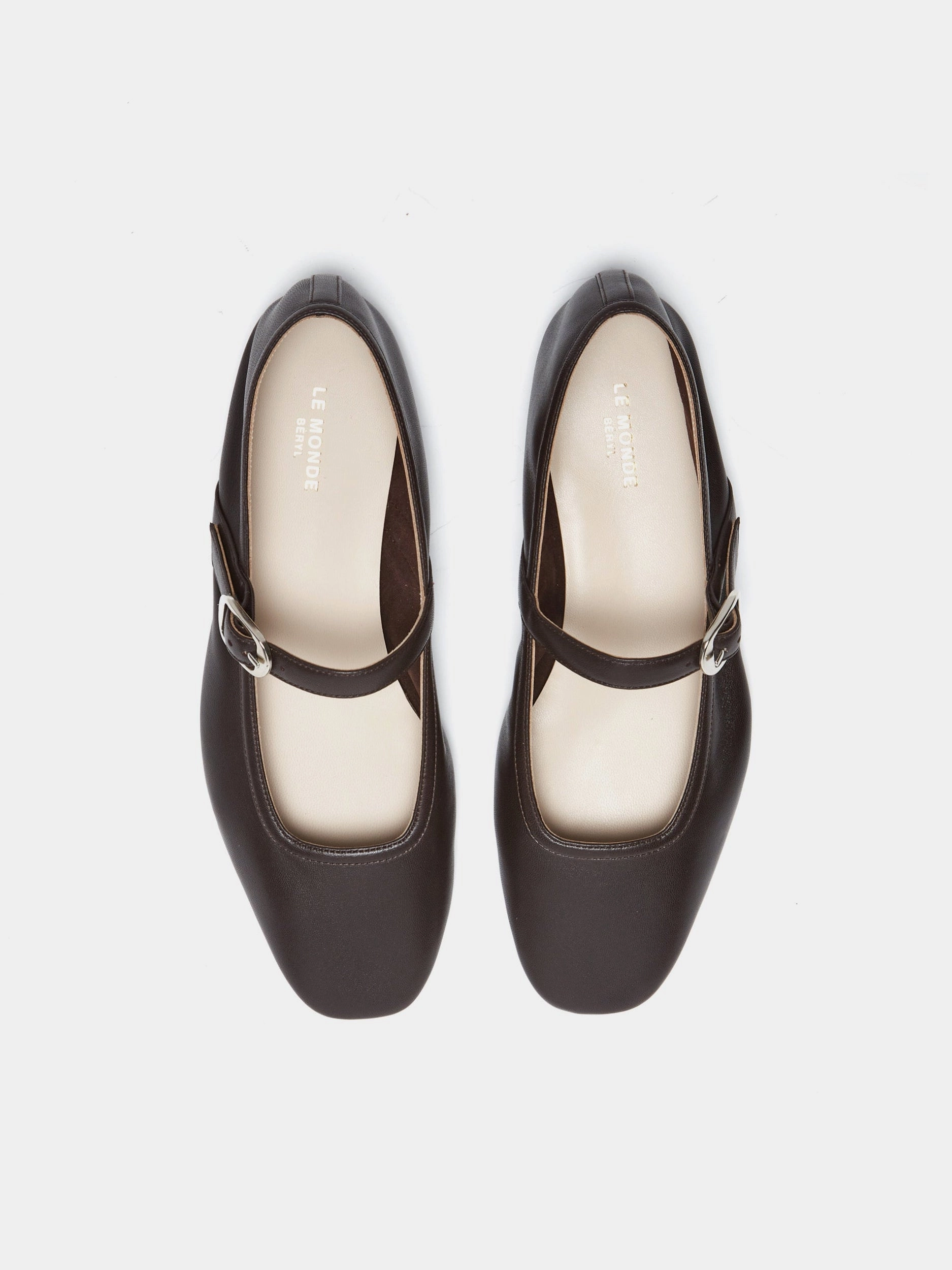 Ballet Mary Jane / Chocolate Leather Comfy Retro Velcro Mary Jane Shoes