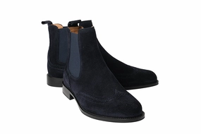 BB TYLER NAVY Ankle Boots Low Heel Lace Up