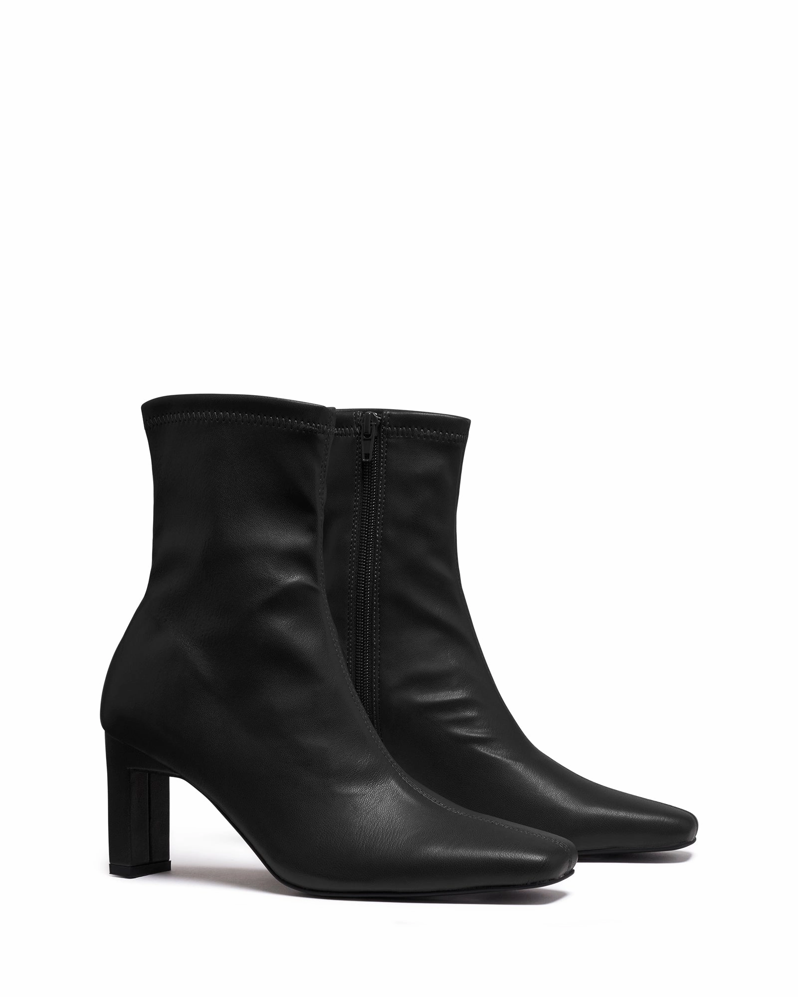 Bette Ankle Boot Black Smooth Cheap Chunky Heel Ankle Boots