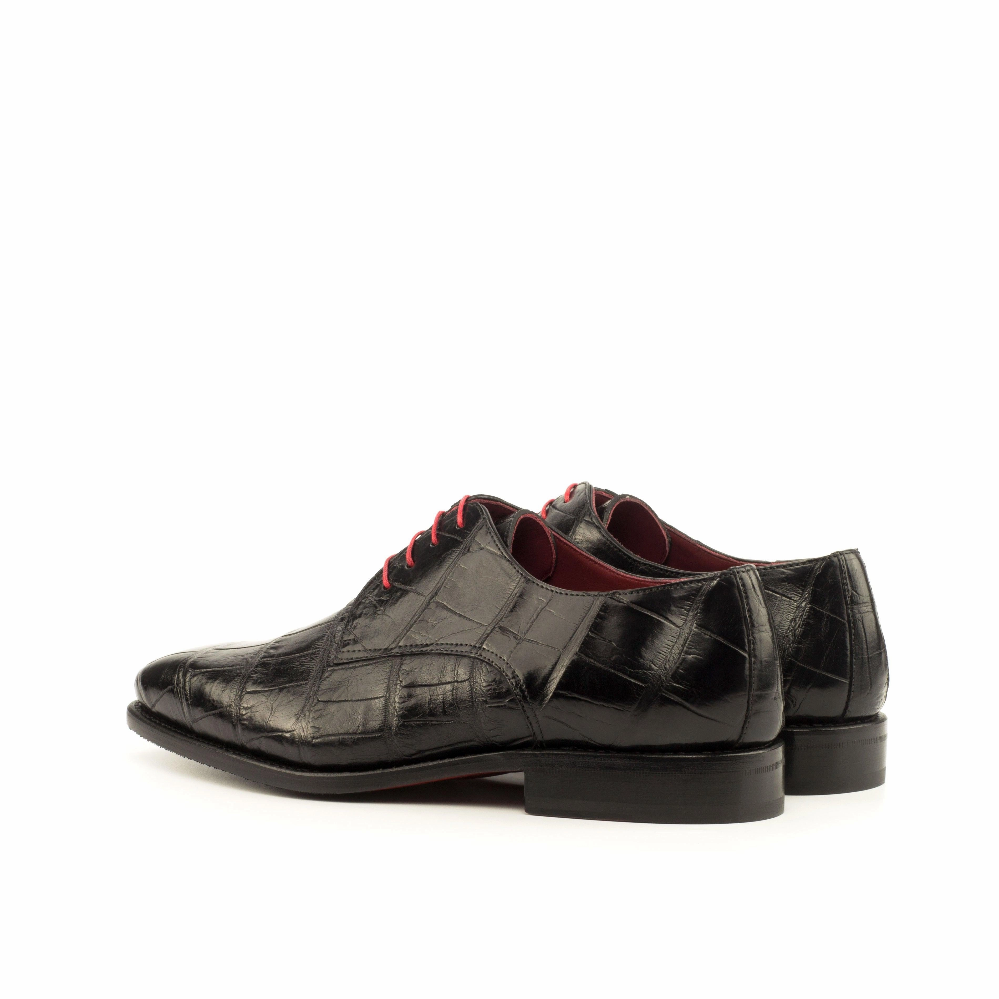 Black Alligator Derby Shoes Alfani Quincy Cap-toe Shoes