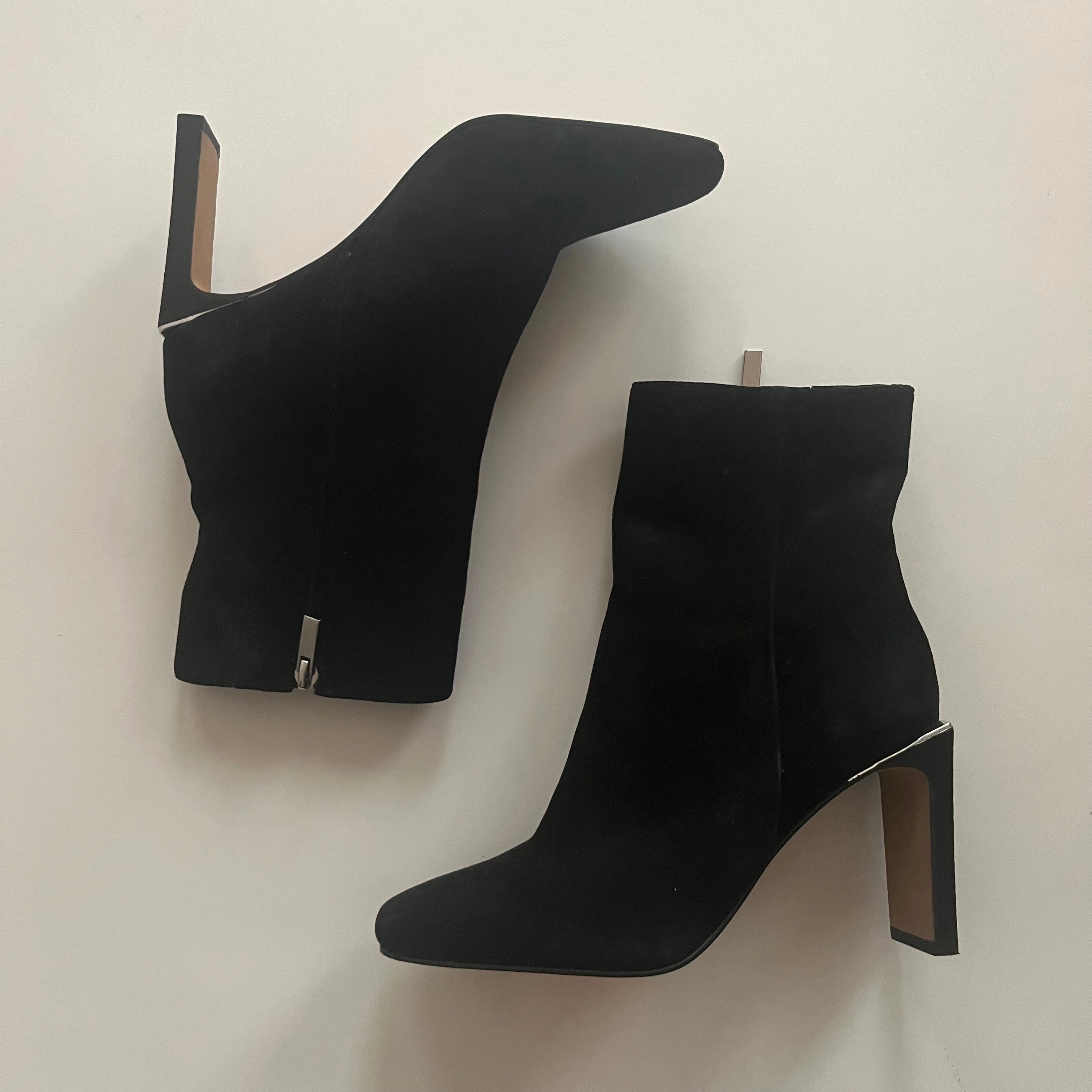 Black Boots Ankle Heels Dolce Vita, Size 6 Faux Shearling Ankle Boots