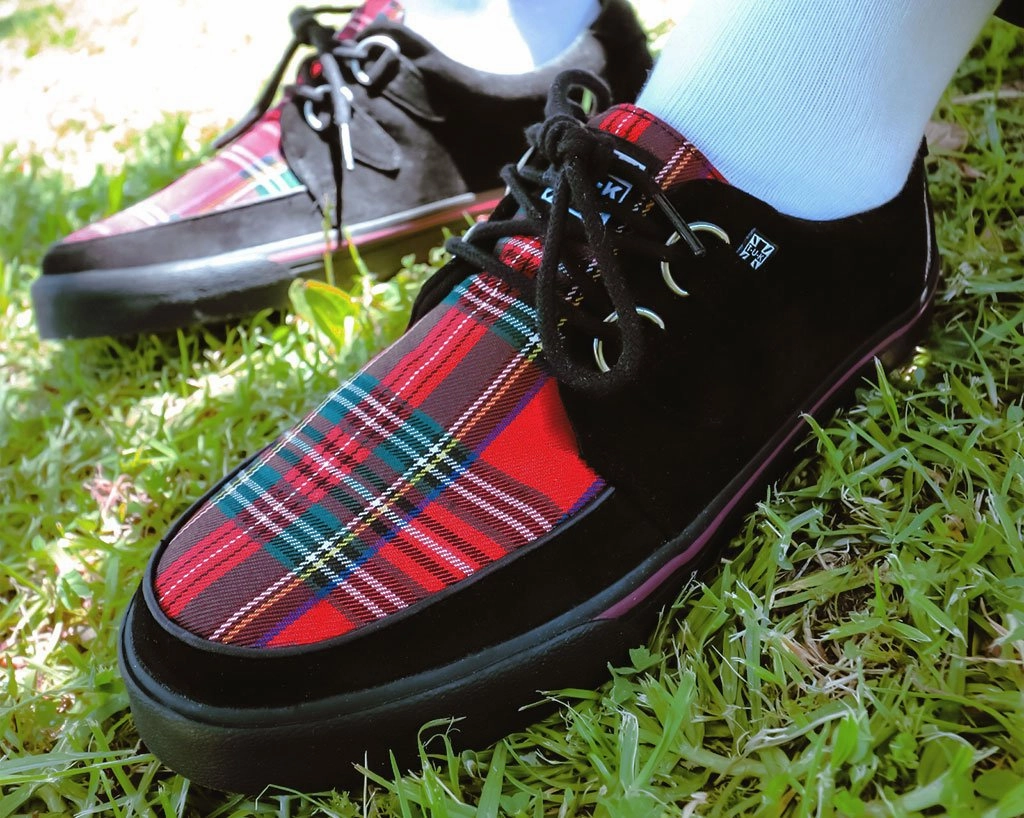 Black Faux Suede & Plaid VLK Sneaker Stylish Sneakers