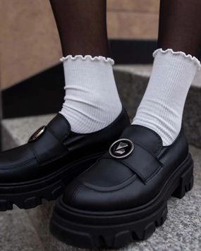 Flats Footwear Shoes Blocky Loafers made of grape-based vegan leather