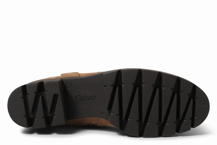 Split Suede Mid-heel Ankle Boots GAB MANTEL TAN