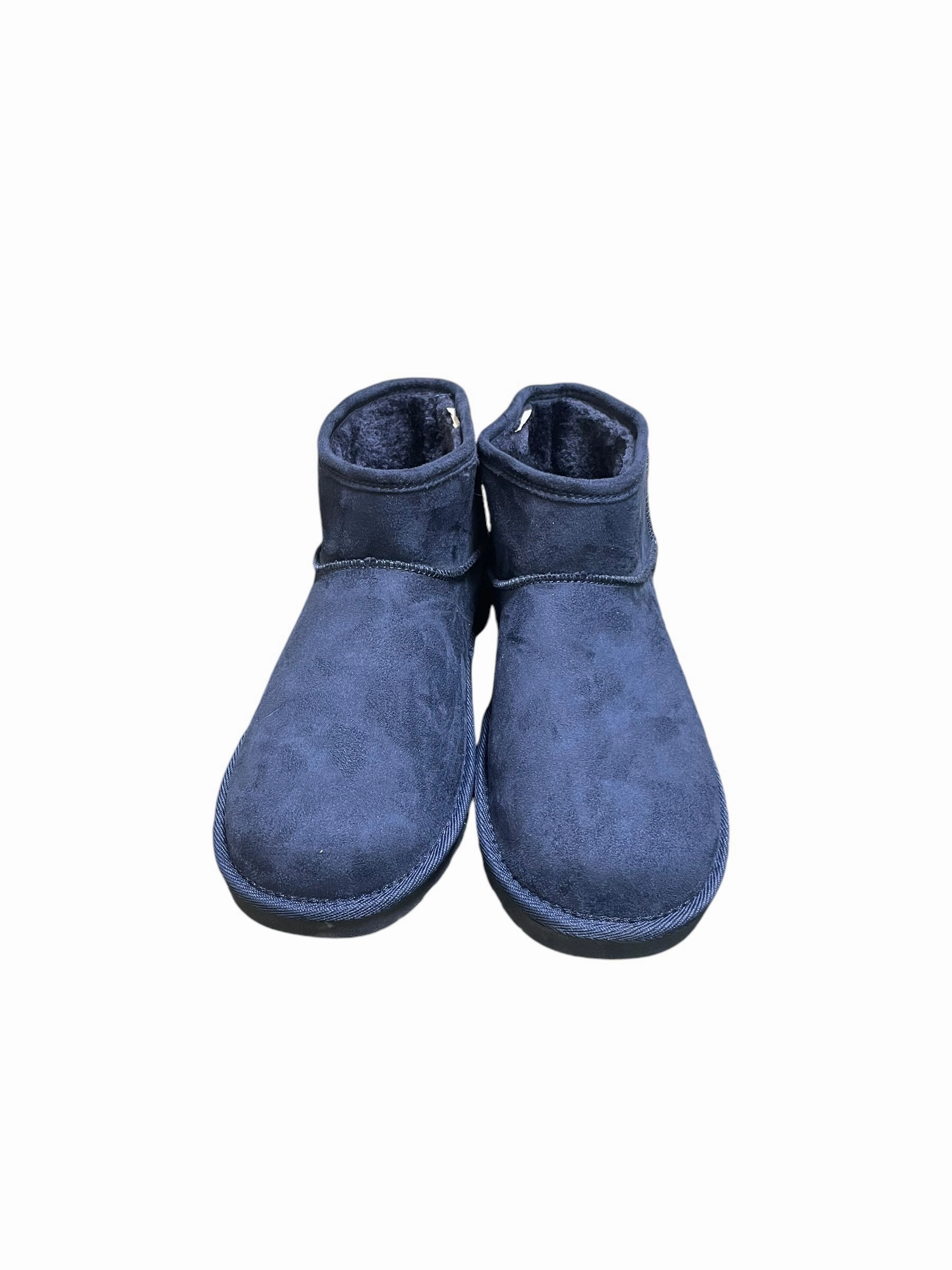 Chunky Heeled Ankle Boots Boots Ankle Flats By Arizona In Navy, Size: 8petite