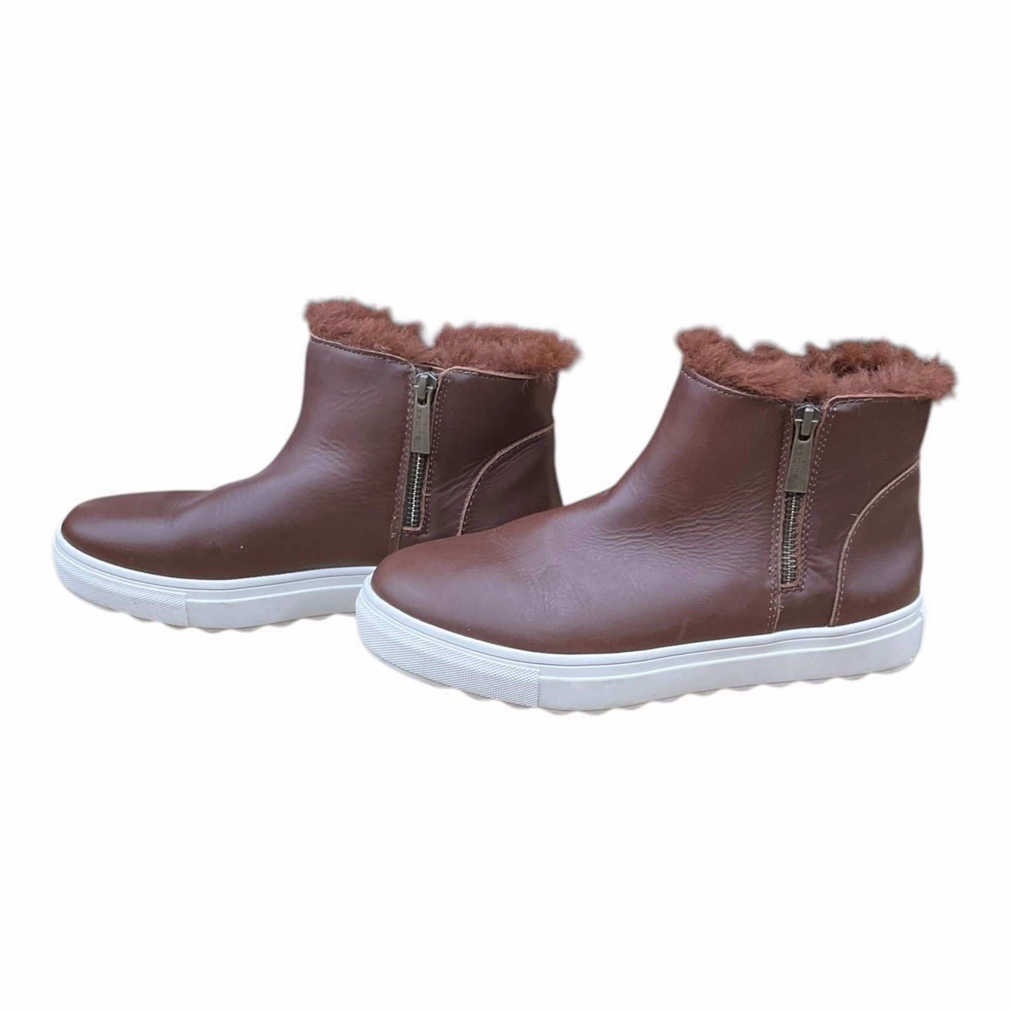 Boots Ankle Flats By J Slides In Brown, Size: 8.5 Closed Back Slippers