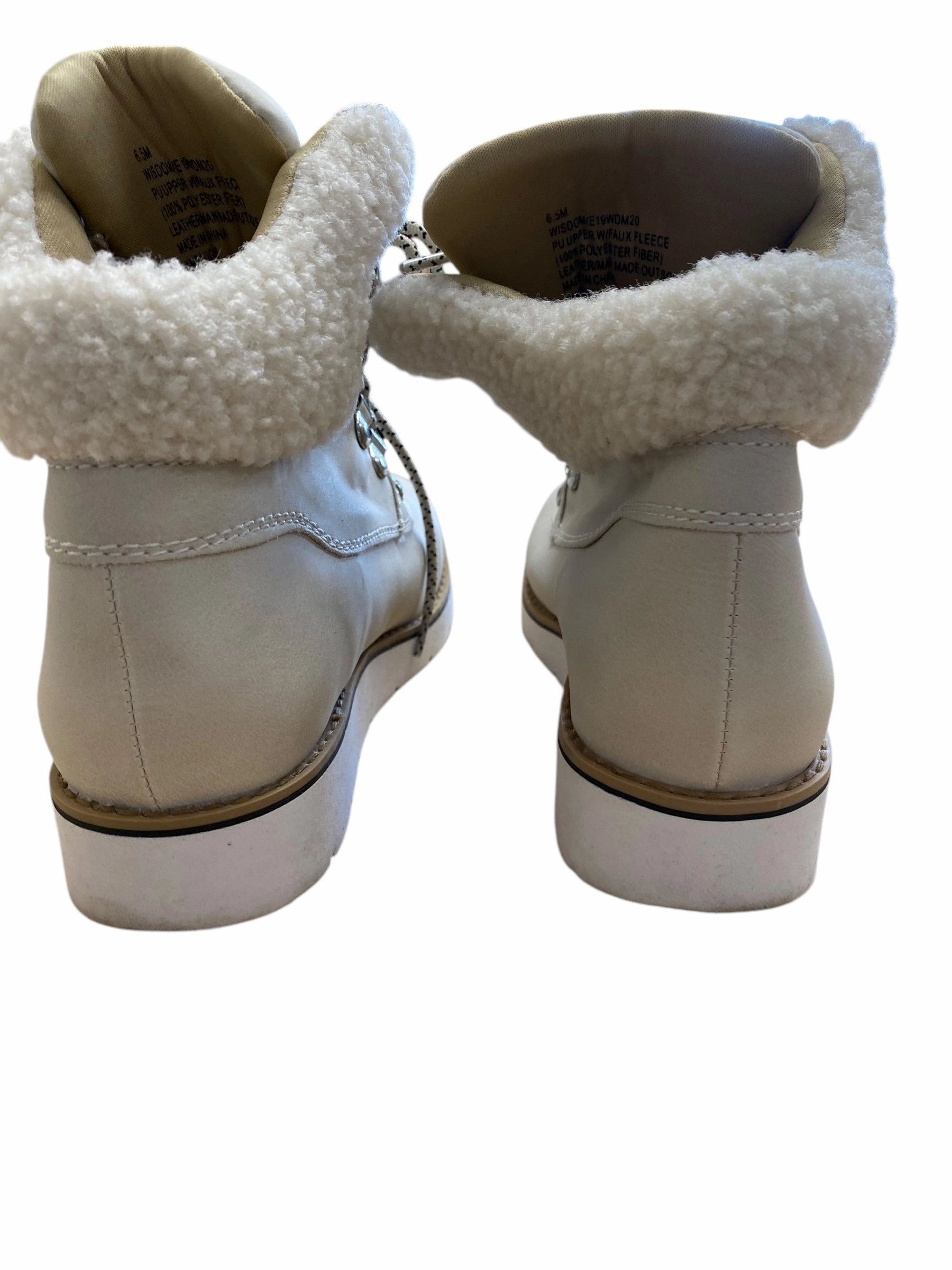 Ruby Platform Ankle Boots Boots Ankle Heels By Esprit In Cream, Size: 6.5