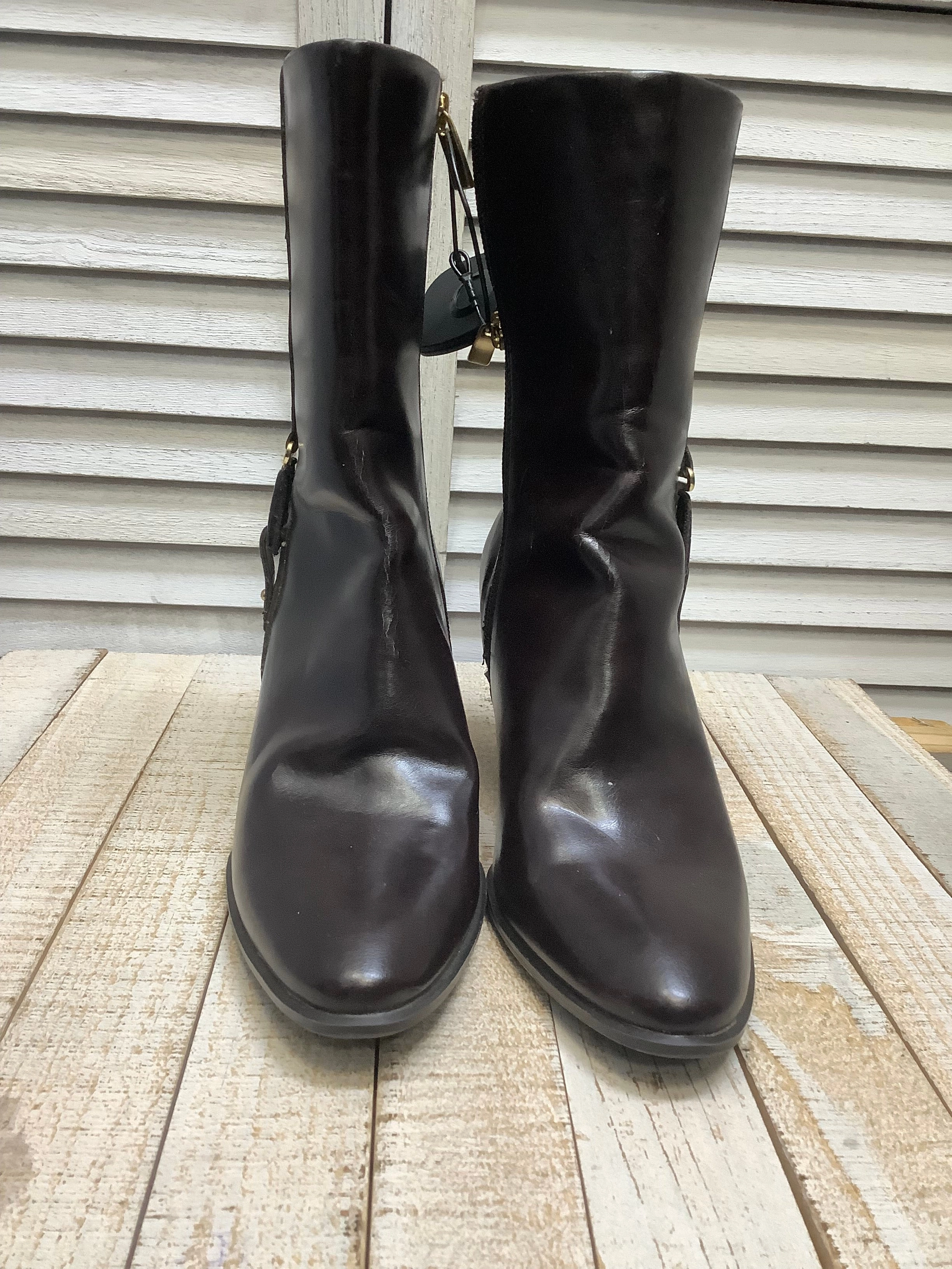 Ankle Boots Dress Shoes Boots Ankle Heels By George In Brown, Size: 7.5