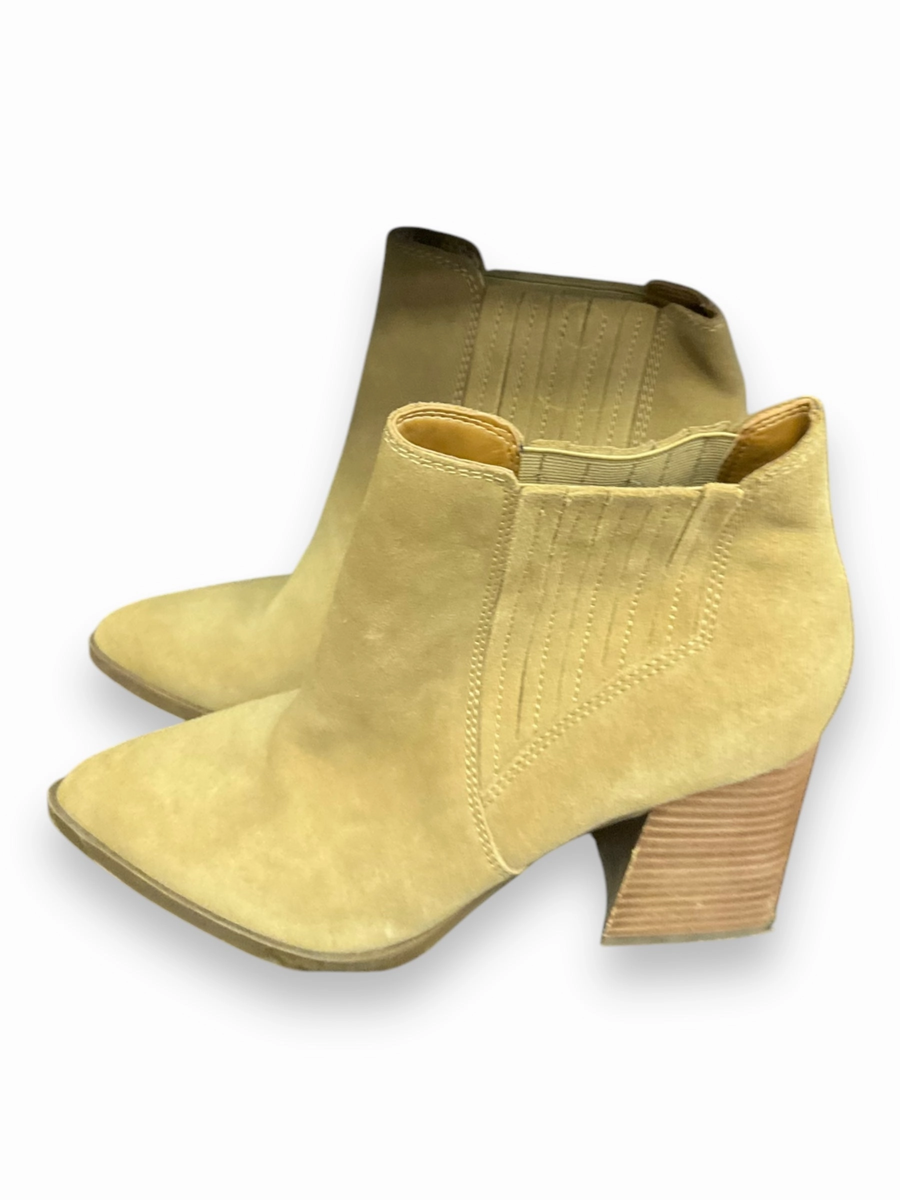 Boots Ankle Heels By Marc Fisher In Beige, Size: 9 Giant Heel Ankle Boots