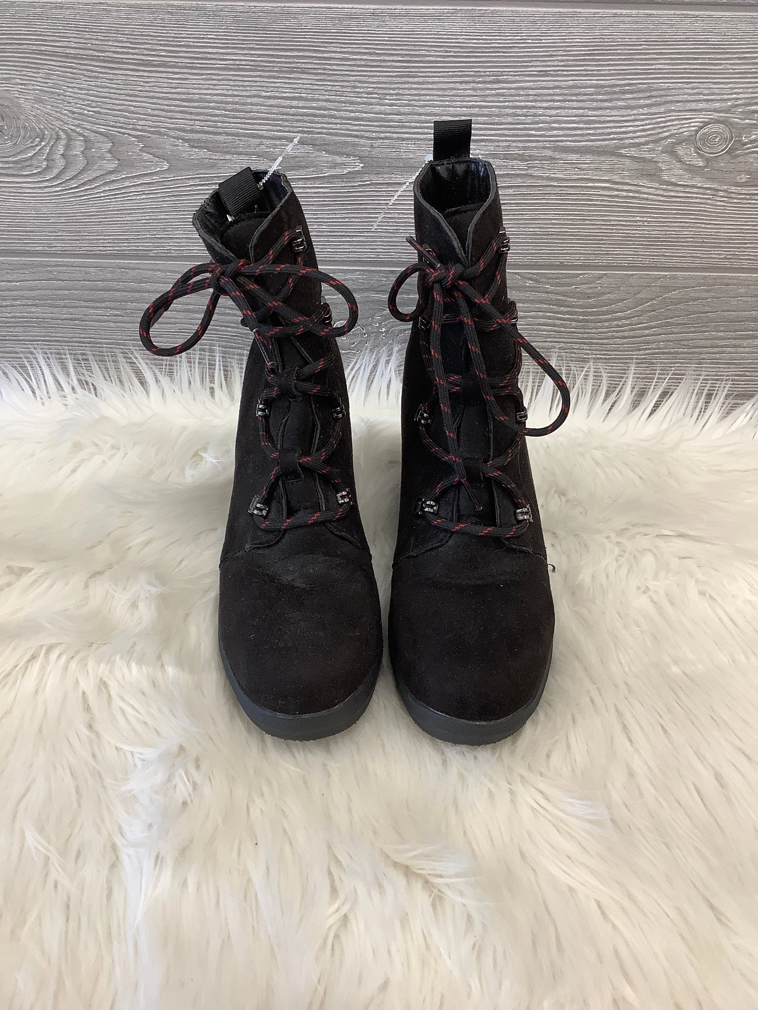 Boots Ankle Heels By Serra In Black, Size: 6 Vintage Round Toe Waterproof Zipper Ankle Boots