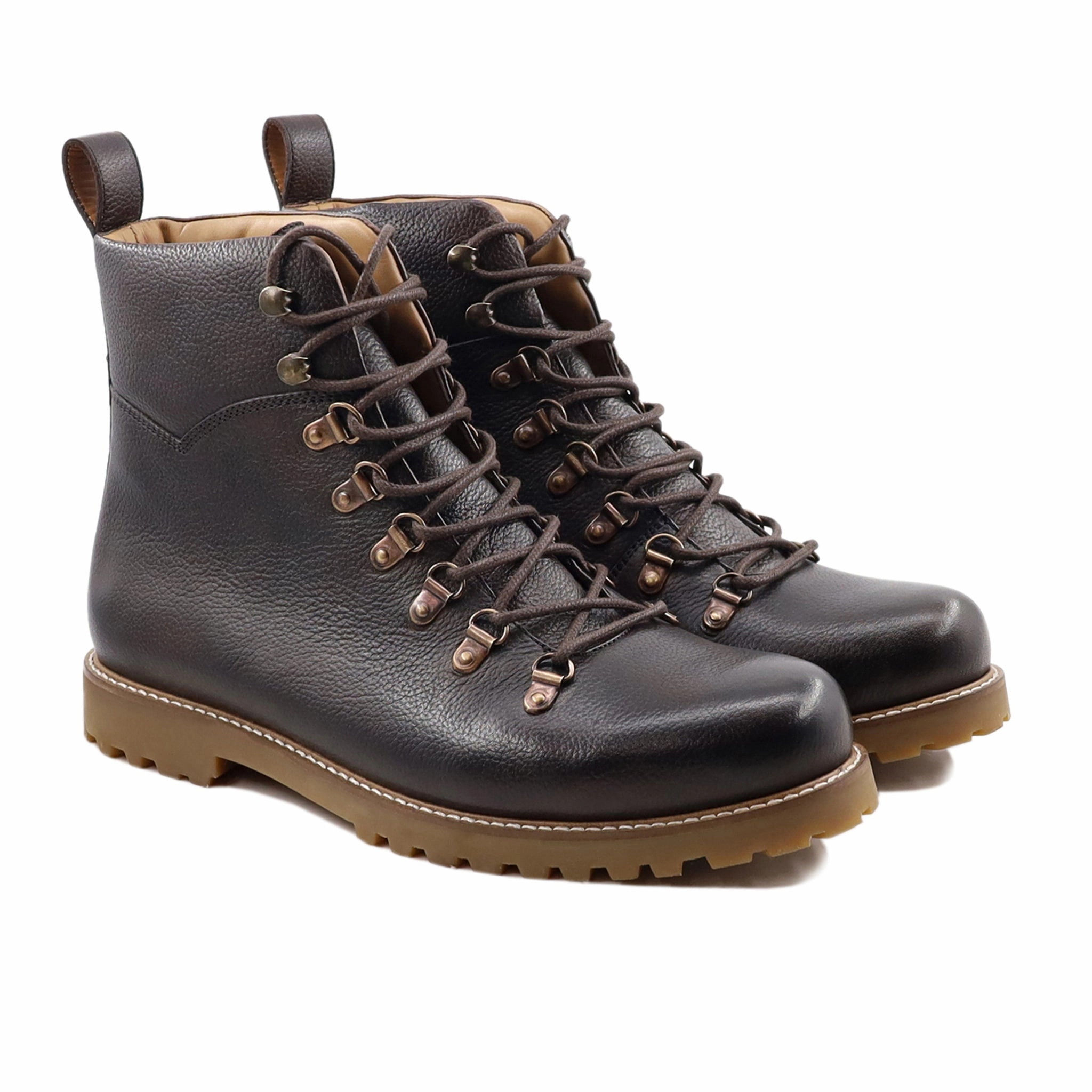 Hecla - Men's Dark Brown Pebble Grain Leather Boot Skateboard Boots
