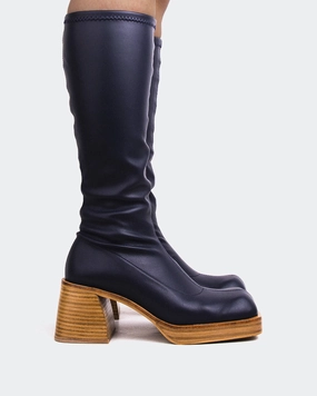 Mid Top Chelsea Boots Bourne Navy Stretch