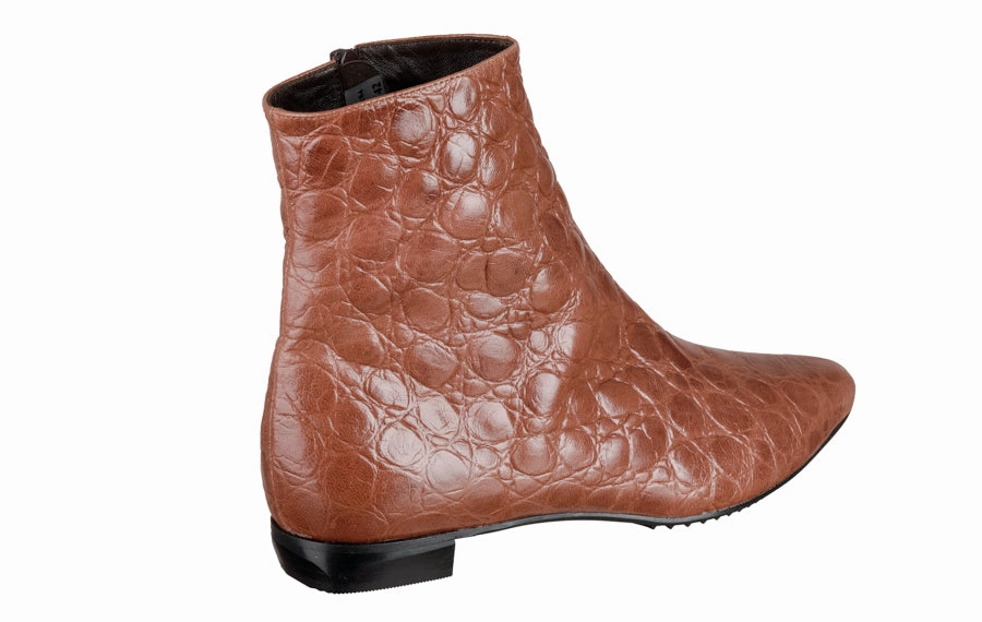 Rubber Wedge Ankle Boots Br Cognac