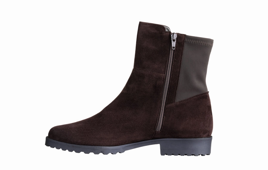 Side Button Ankle Boots Br Glove Brown